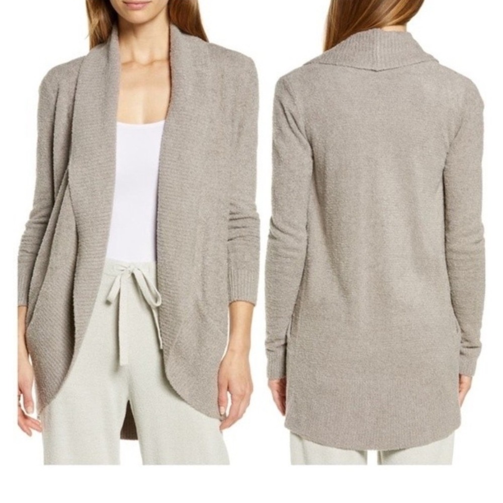 Barefoot Dreams CozyChic Lite circle Cardigan Style 423 Taupe Size Medium